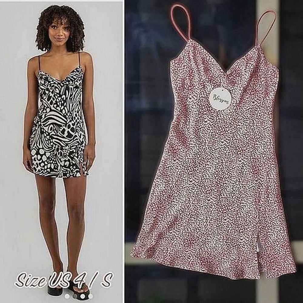 Blossom Margot mini dress copper & white fawn spot mini sundress